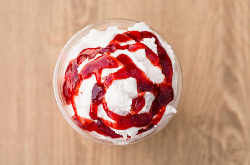 A strawberry sundae