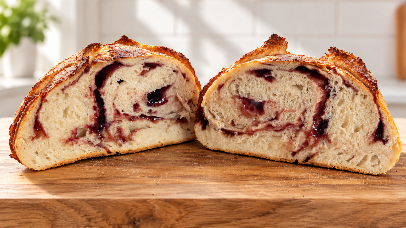 Sourdough with Blueberry Jammy Bits